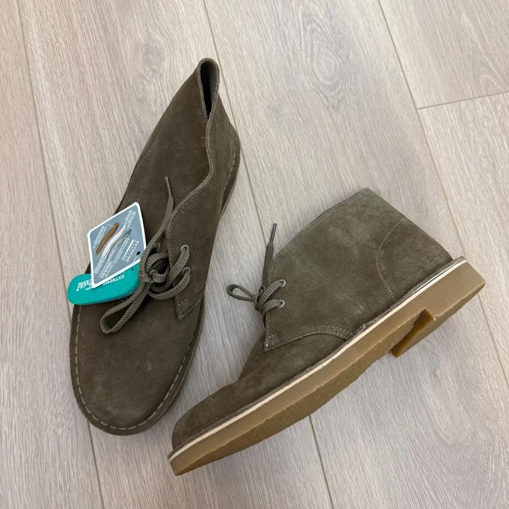 Clarks Mens Bushacre 3 Olive Suede Chukka Desert Boots Sz 10 OrthoLite 26153531
